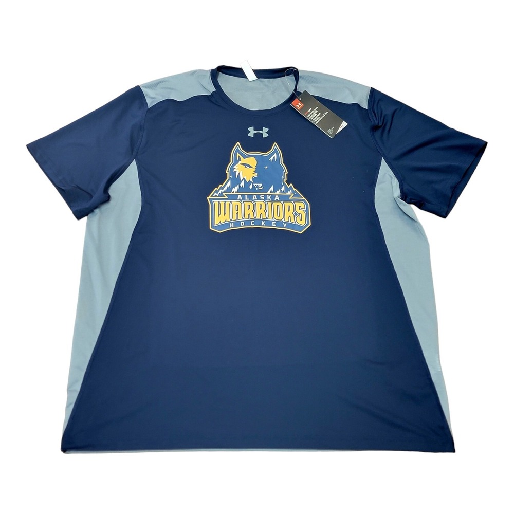 Men's Under Armour Alaska Warriors Hockey Colorblock  Shirt Size XL 1293903-411